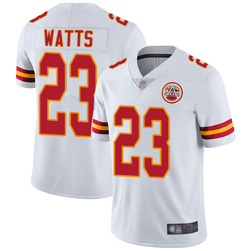 Men Kansas City Chiefs 23 Watts Armani White Vapor Untouchable Limited Player Football Nike NFL Jersey